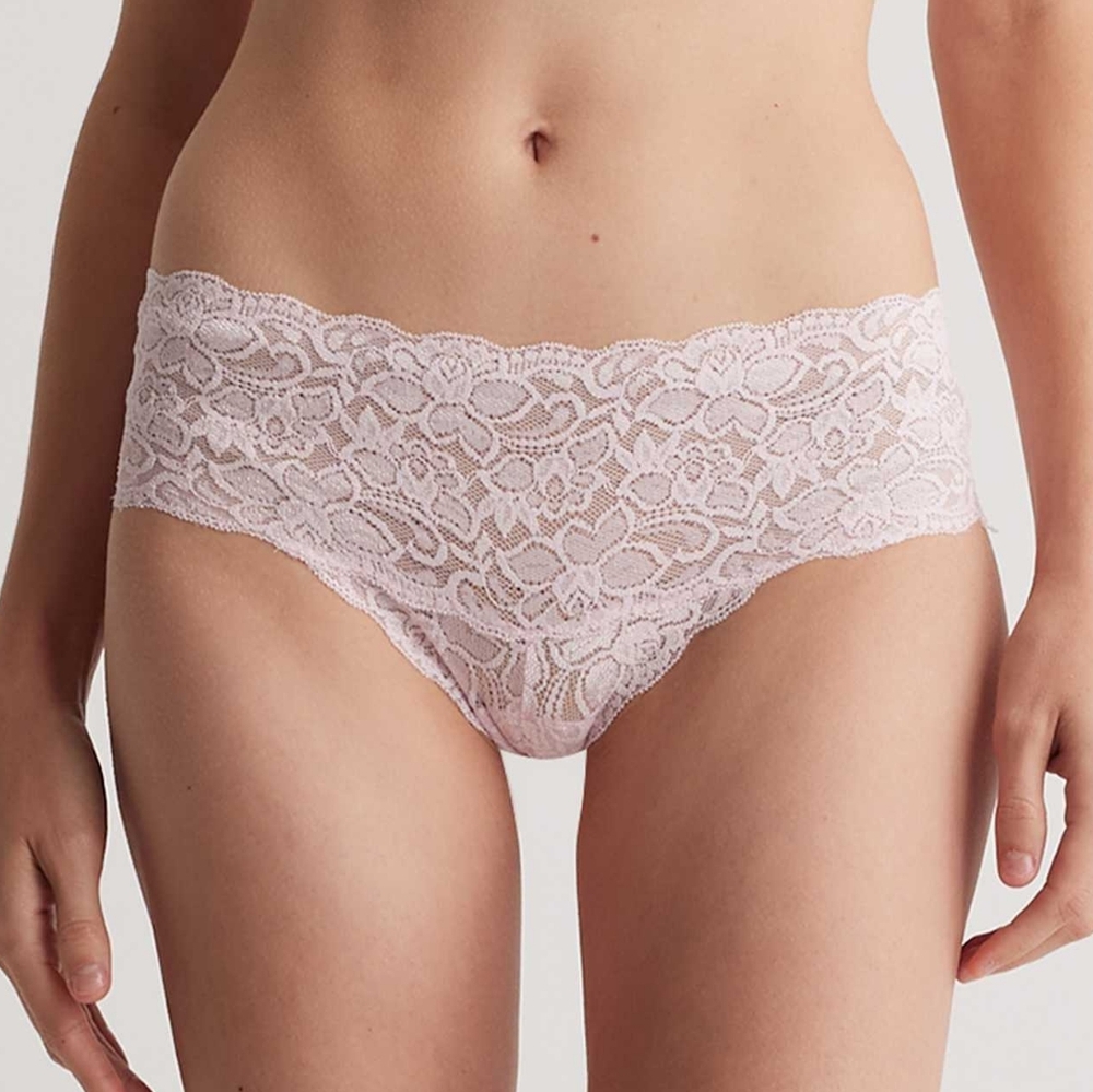 Quince Stretch Lace Cheeky Brief (Single) in Pale Pink